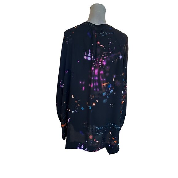 Melissa McCarthy Seven7 Tunic Blouse 2X Star Light Print Flowy Long Sleeve - Picture 2 of 12